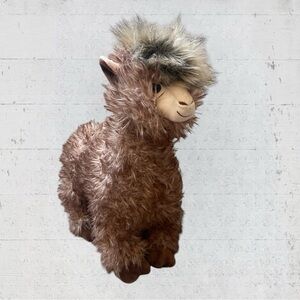 HugFun Llama Alpaca Plush Stuffed Animal Brown 17" Cuddly Fuzzy Soft